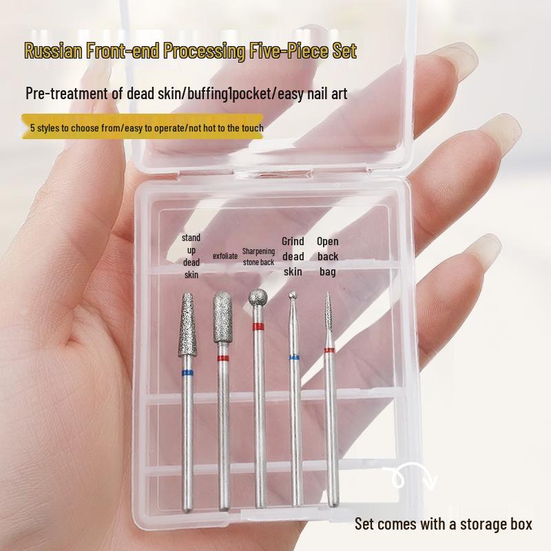 Russian Style Nail Drill Bits Pre-treatment Set with Cuticle Remover
