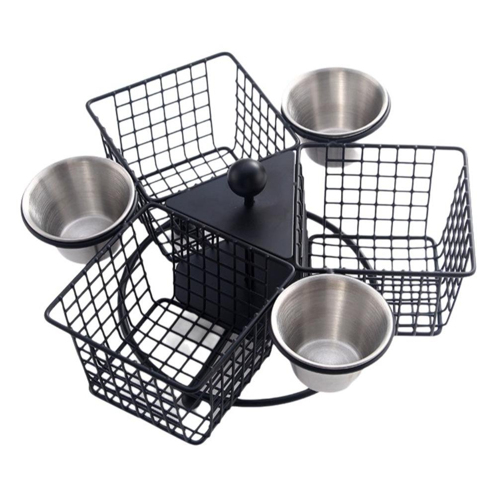 Stabiler drehbarer Pommeskorb mit Dip-Becher Frittierkorb Snackkorb Restaurant