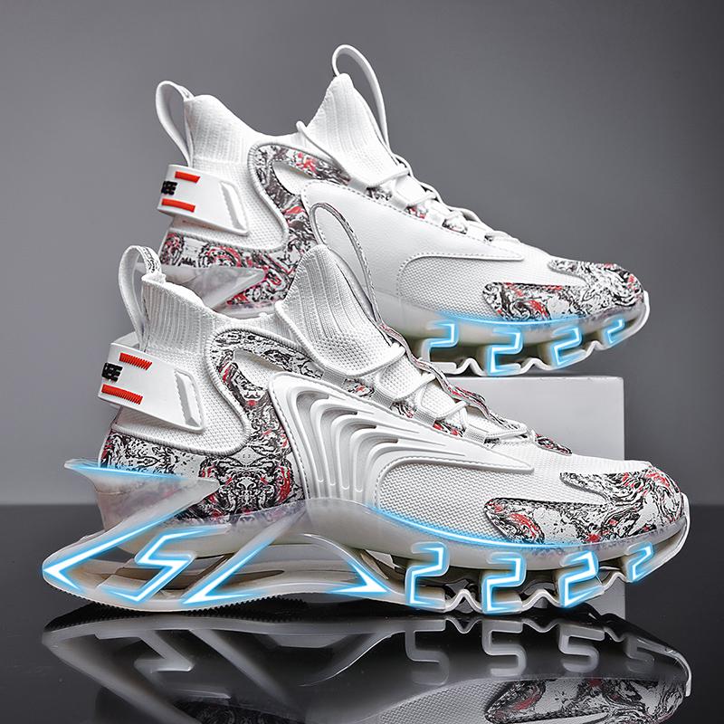 Men Sneakers Flying Woven Casual Sports All-match Men's Shoes Plus Size Shoes Shock Absorption TPU Sole Air 46