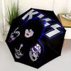 Camiseta Banda KISS Camiseta de Show de Rock Guarda-chuva Guarda-chuva Fofo com Design Fofo, Guarda-chuva Compacto Dobrável de 3 Dobras Portátil para Homens e Mulheres, S370