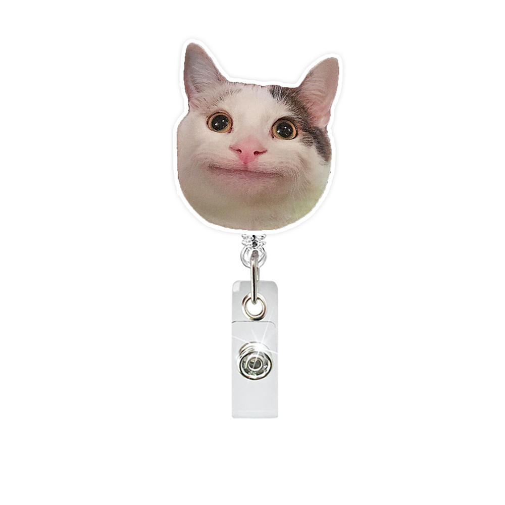 Bowknot Cat Cute Badge Holder Retractable Keychain Badge Reel Id Card Hoder Name Tag For Doctore Nurse Worker Students