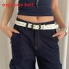 Vintage Ethnic Style Pu Leather Belt With Metal Buckle For Women Dress And Jeans Accessory