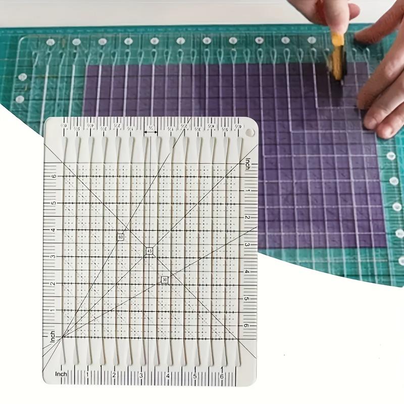 1pc 6 Inch Patchwork Ruler, Sewing Template, Grid Markings & Diagonal Cutting Guides for Quilting, DIY Crafts, Garment Alterations, Quilting Accessory
