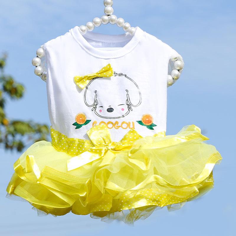 

Spring and Summer Dog Cat Pet Fluffy Fruit Dress Large Medium Small Dog Dress Clothing Accessories XXL (bust 55CM recommended weight 12-7.5kg)