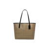 Shoulder Bag City 33 Logo Logo Classic Presbyopic Snap Coated Canvas with Leather Tote Tote Shopping Hand-held Large Size Women's Khaki