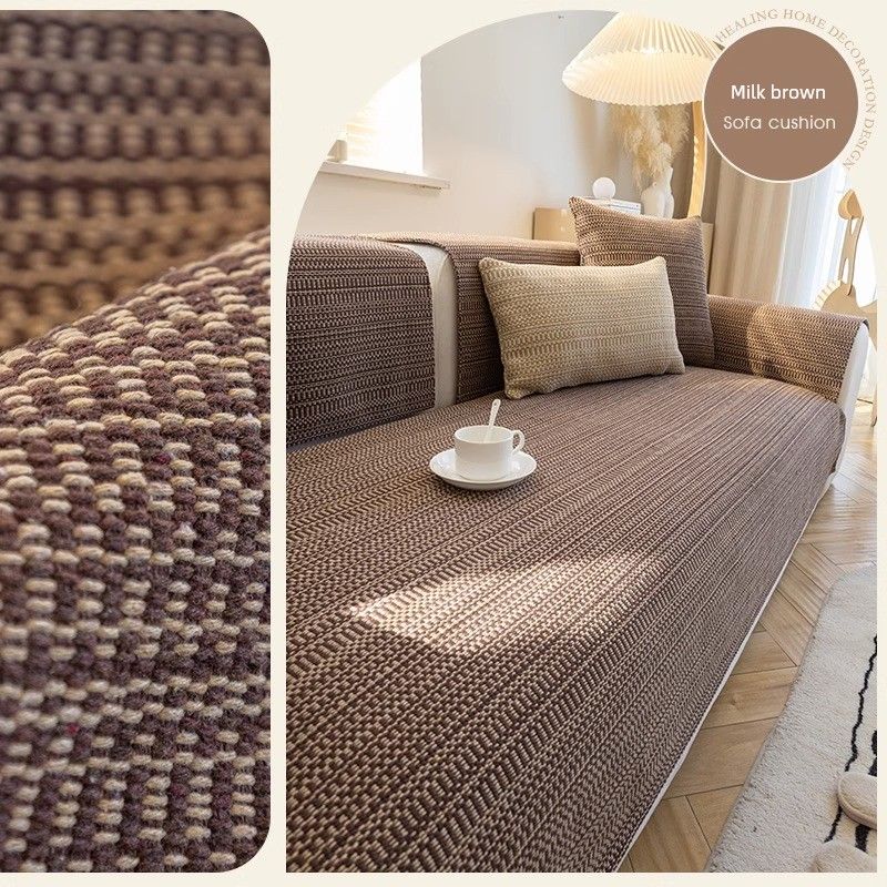 

Japanese Style All Year Round Neutral Non Slip Linen Old Coarse Cloth Sesame-Brown 70*50cm