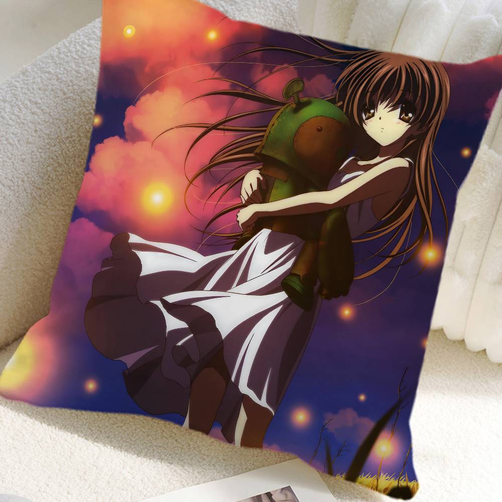 Clannad Anime Kuddöverdrag Fyrkantig Kudde Sovrum Soffa Fritid Komfortkudde Bil Heminredning