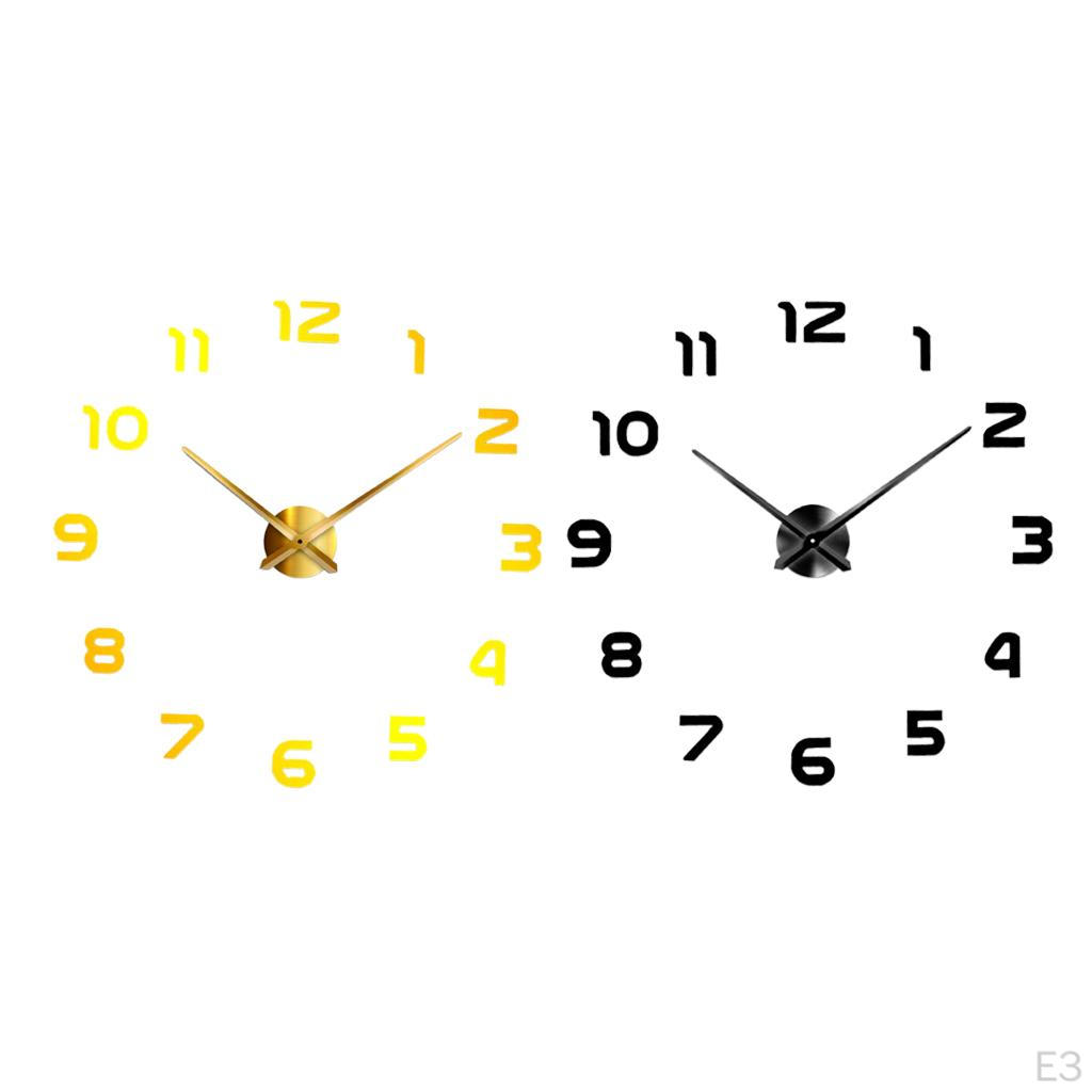 Clock, Frameless Large Wall Home Decoration Mute Mirror Stickers Colors