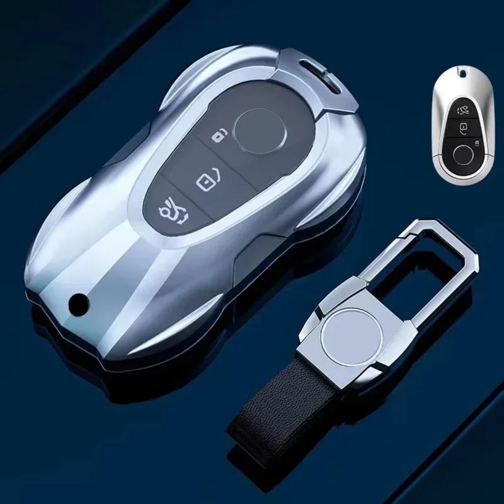 Fashion Alloy Car Key Case Cover With Chain For Mercedes Benz Ce Abs Class Gle Gla Glb Glc Gls Amg W176 W177 203 204 205