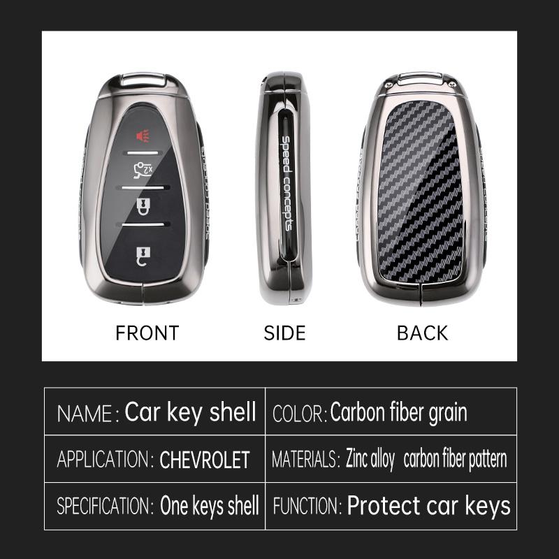 Car Key Fob Cover Metal Protective Shell Case for Chevrolet Camaro Cruze Malibu 2016/17/18/19 2020 Smart Remote Key Bag
