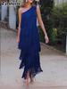 Fashion Fringe Asymmetric One-Shoulder Dress Spring Summer New Arrival