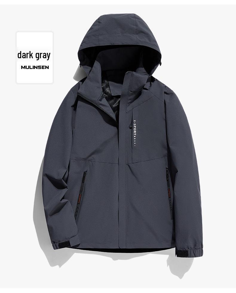 Men's Waterproof Windproof Hooded Jacket - Casual Spring/Autumn Plus Size Outdoor & Mountaineering Coat