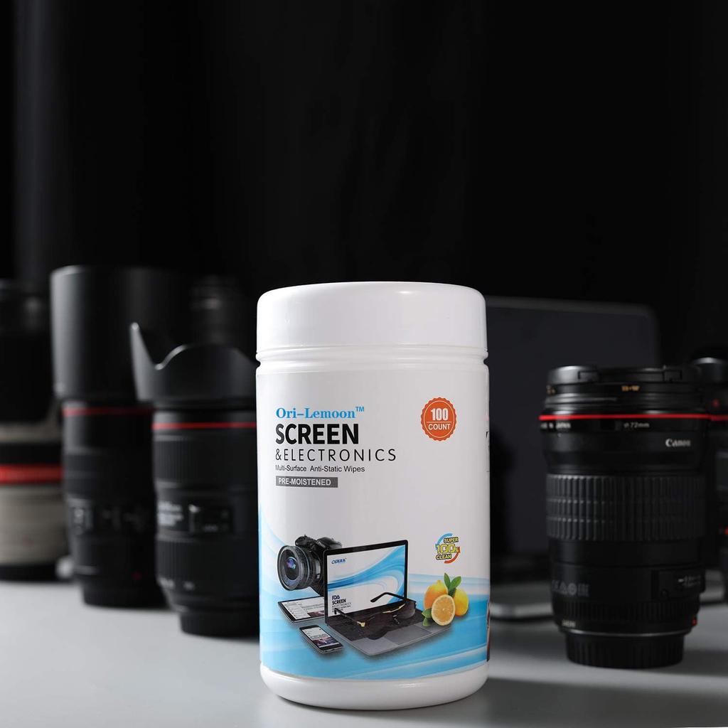 Monitor Wipes, Pre-Moistened Computer Screen Wipes for Electronics, Computer Monitor Cleaning Wipes for Eyeglasses, Tablets, Camera Lenses, Laptop,