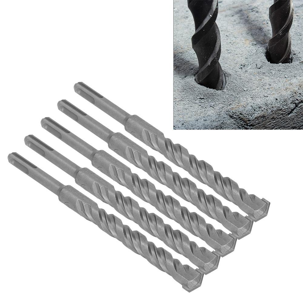 5pcs Carbide Tip Carbide Tipped Masonry Bits 2 Flute Spiral SDS Plus Hammer Bits For Concrete