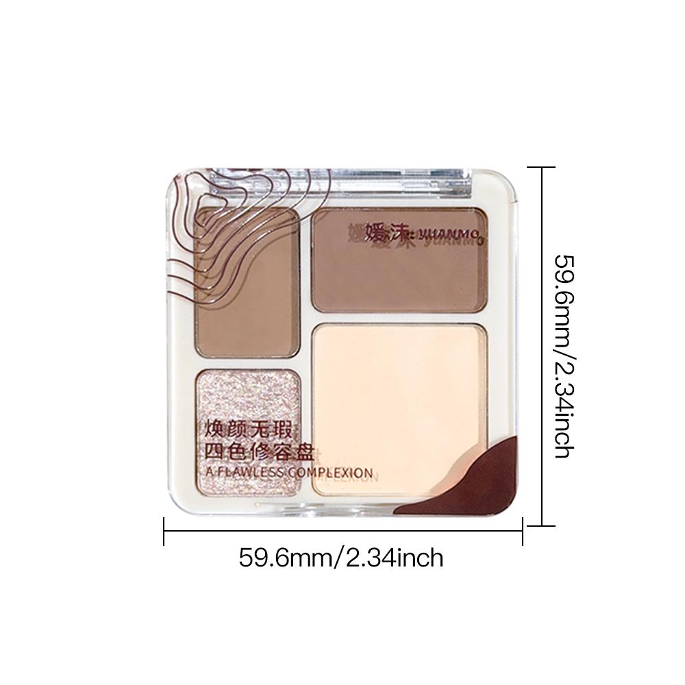 Three-dimensional Facial Four-color Highlight Contour Palette,matte Long-lasting Brightening Three-dimensional Contour Cosmetics