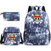One Piece Anime Backpack for Students Outdoor Campus Bookbag with Pencil Case Digital Print