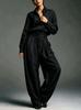 European Solid Color Shirt & Wide-Leg Pants Set - Women's Loose High-Waisted Fashion Two-Piece 2026 Collection