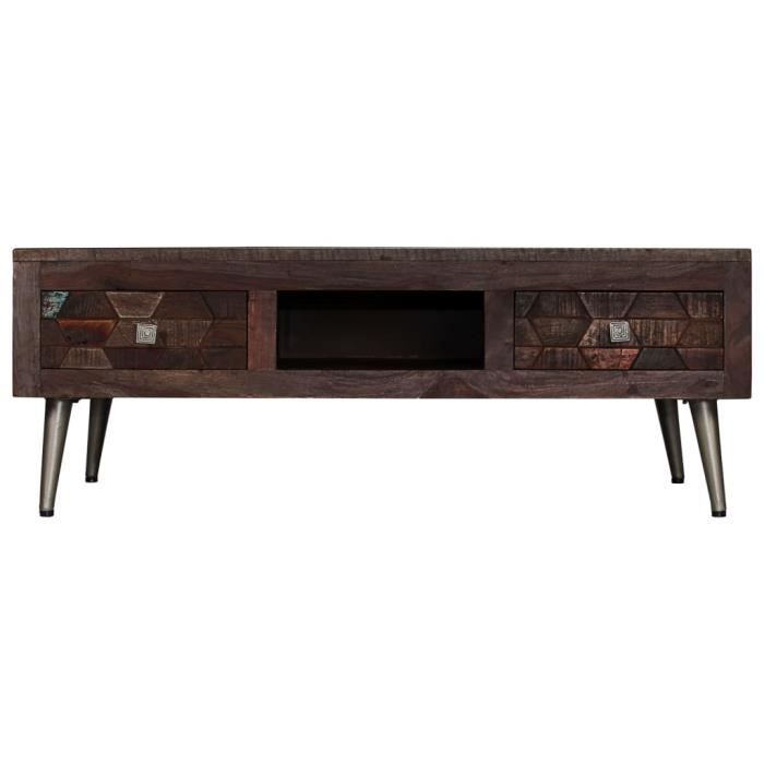 VidaXL Table basse Bois de récupération solide 100 x 60 x 35 cm
