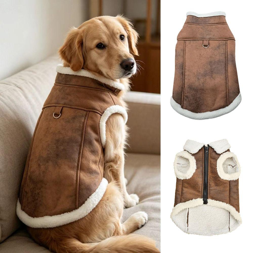 Solid-Colour Pet Padded Vest Cotton Material Pet Winter Jacket Warm Small Dog Coat Pet Clothing