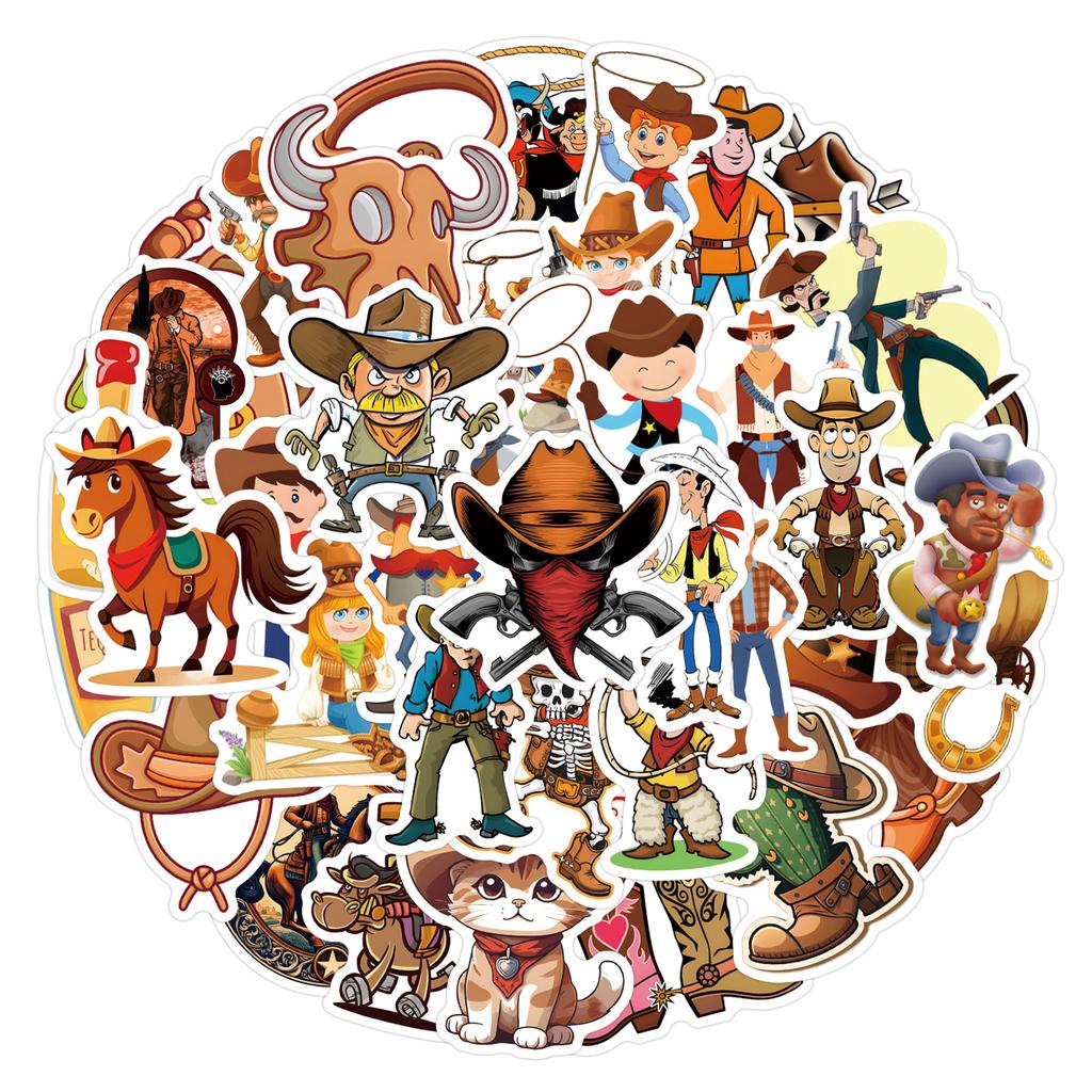 55 New Cowboy Denim Doodle Stickers Decorate Laptop Suitcase Mobile Phone DIY Stickers