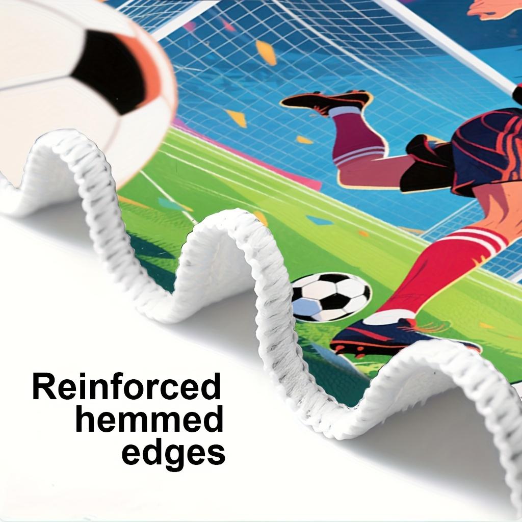Soccer Player Printed Microfiber Beach Towel Soft Quick Dry Lightweight Towel for Beach Travel Sports Fan Summer Decoration Gift