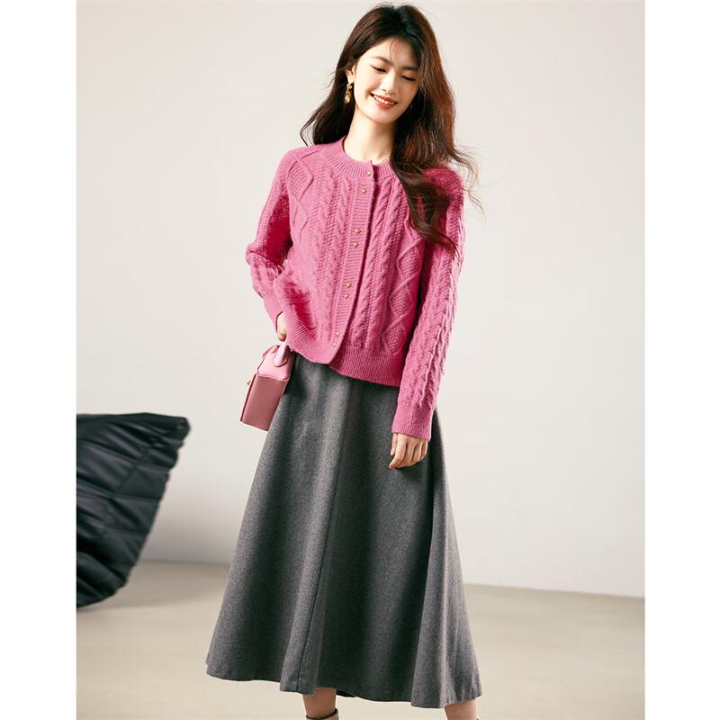 Women's Elegant Cable Knit Cardigan Sweater