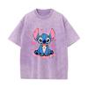 SX-38 MINISO 2026 Summer Vintage Wash  Printed Pure Cotton Shoulder Style Men's and Women's Round Neck Short Sleeved Couple T-shirt