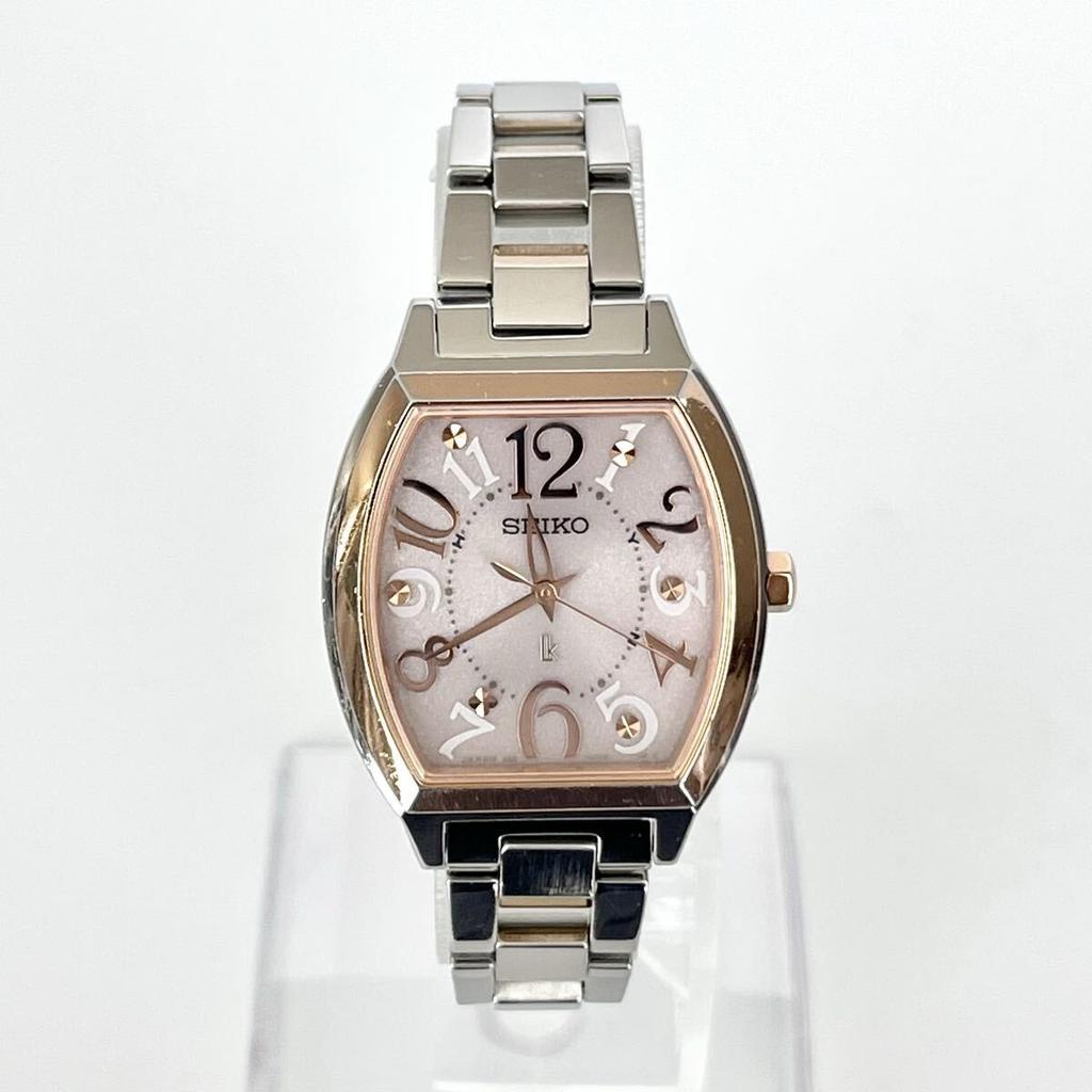Polished Seiko Lukia Excellent Pink Silver Gold S2377 [Working Condition] Ladies' Watch, Radio-Controlled Solar, Condition, Dial