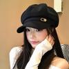 Women's Japanese Retro Octagonal Beret: Versatile, Large-Circumference Hat for a Smaller Face Look