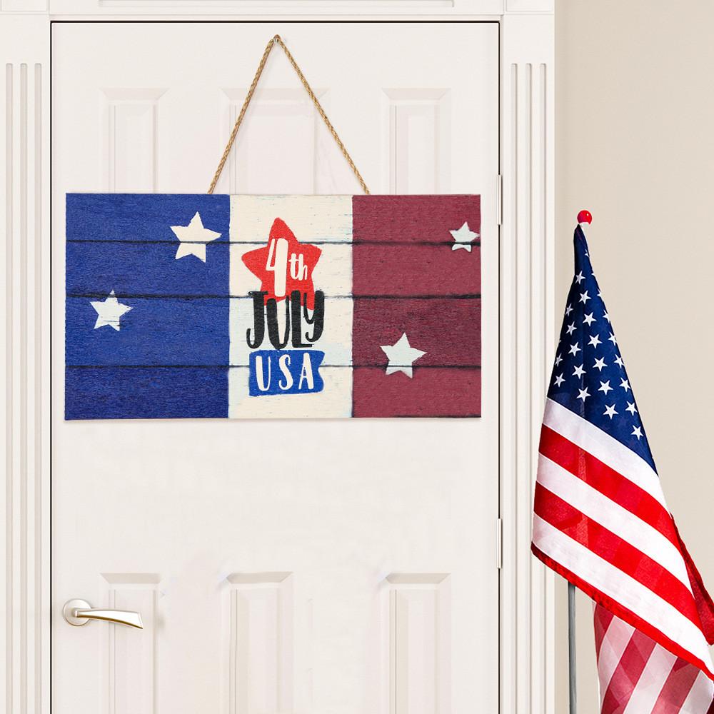 Rustic Heart Shaped Wooden Independence Day Decor With American Flag Motif For Events Holiday