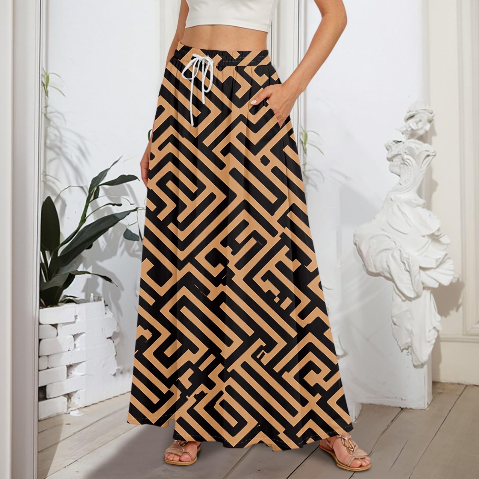 

Женские струящиеся расклешенные юбки-макси с оборками и эластичным поясом, элегантные многослойные длинные юбки в стиле бохо XXL