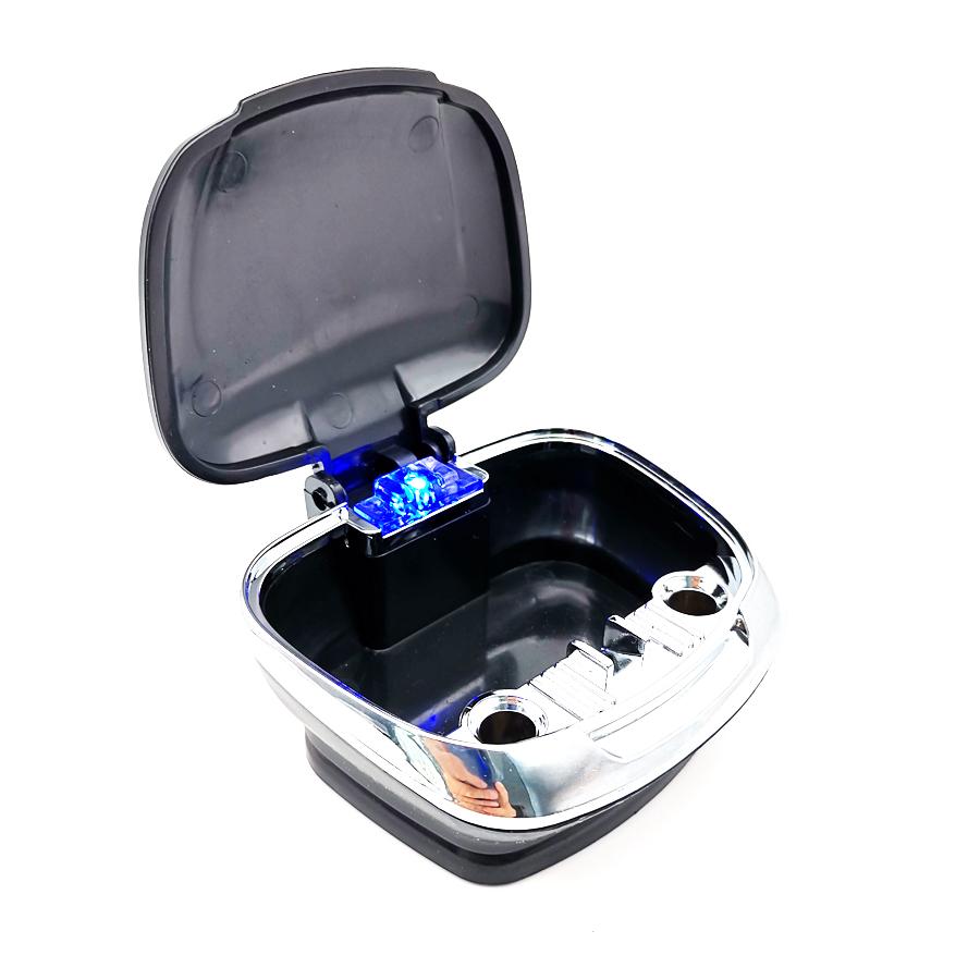 Universal Black Car SUV Cigarette Ashtray Stand Holder Blue LED Detachable Base