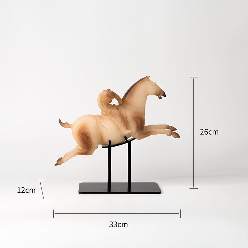 Equestrian Master Character Sculpture Galloping and Jumping Horse Ornaments Desk Decoration Creative Statue Room Aesthetic Decor