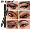 Black Liquid Eyeliner Pen - Dual-Tip, Smudge-Proof, Waterproof, Long-Lasting Bold Eye Makeup for Beginners, Includes Black & Brown Eye Stamp Pen