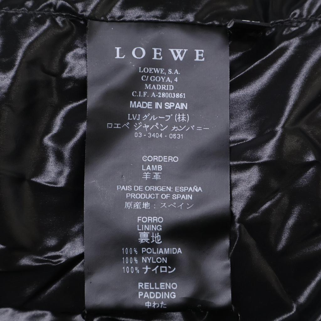 Loewe [Good Condition/Domestic Regular] M1248160TU Lamb Leather Anagram Patch Down Jacket 40 NavyUsed