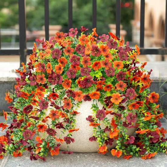 

1/2/3/4Pcs Fall Hanging Artificial Violet Flower UV Resistant Realistic Fake Flower Wedding 1pc A