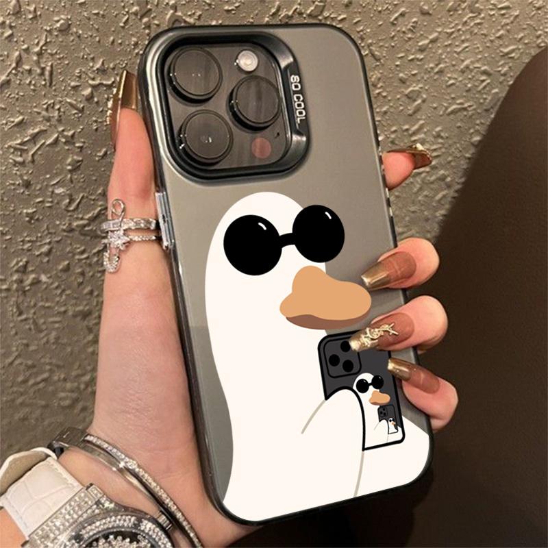 Cute Duck Brief Painting Phone Case For  Redmi 12C 13C Redmi Note 13 12 Pro Plus  5G 4G 12S 11S 10S 10 Plating Matte Cover