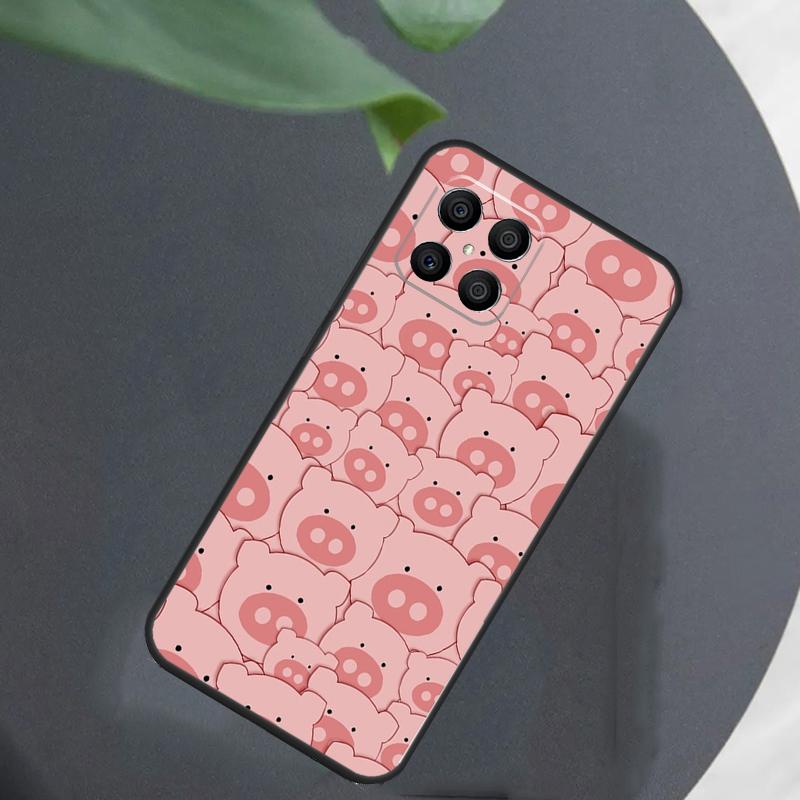 

Cute Pink Pig For Honor Magic 8 7 5 6 Pro Case For Honor 200 400 Lite 50 70 90 X8c X8b X9a X9b X9c X9d Win Honor Magic5 Pro