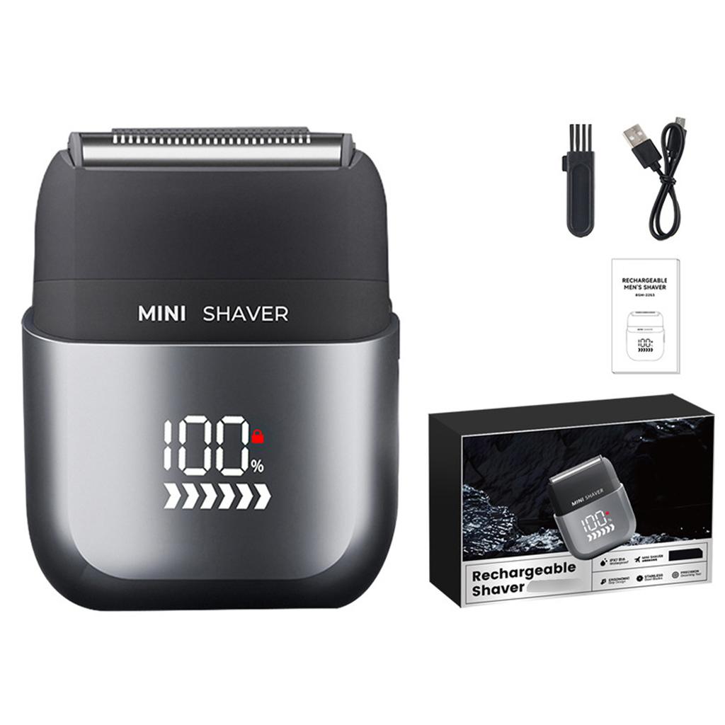 Electric Foil Shaver for Men Compact Travel Shaver with LED Display Rechargeable Cordless Facial Hair Beard Trimmer