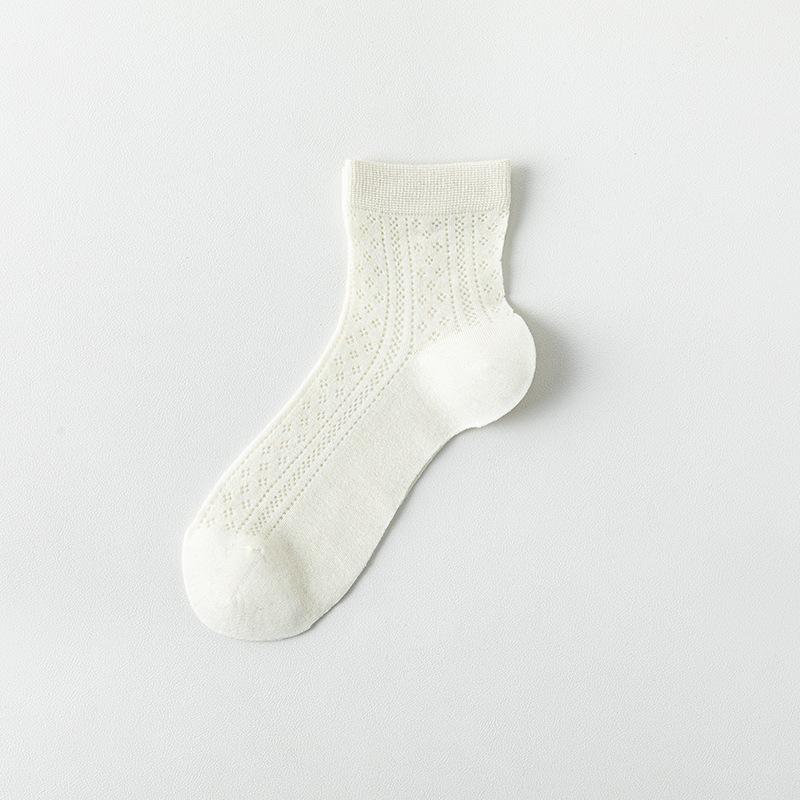 Women's Summer Thin Mesh Breathable Antiodor Sweat Absorbing Short Cotton Socks