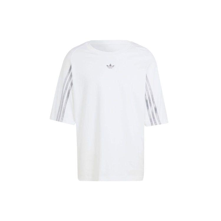 

Футболка Adidas Originals Three Stripe Color Block с коротким рукавом и круглым вырезом, свободная посадка, мужские топы, белая IT7446 L