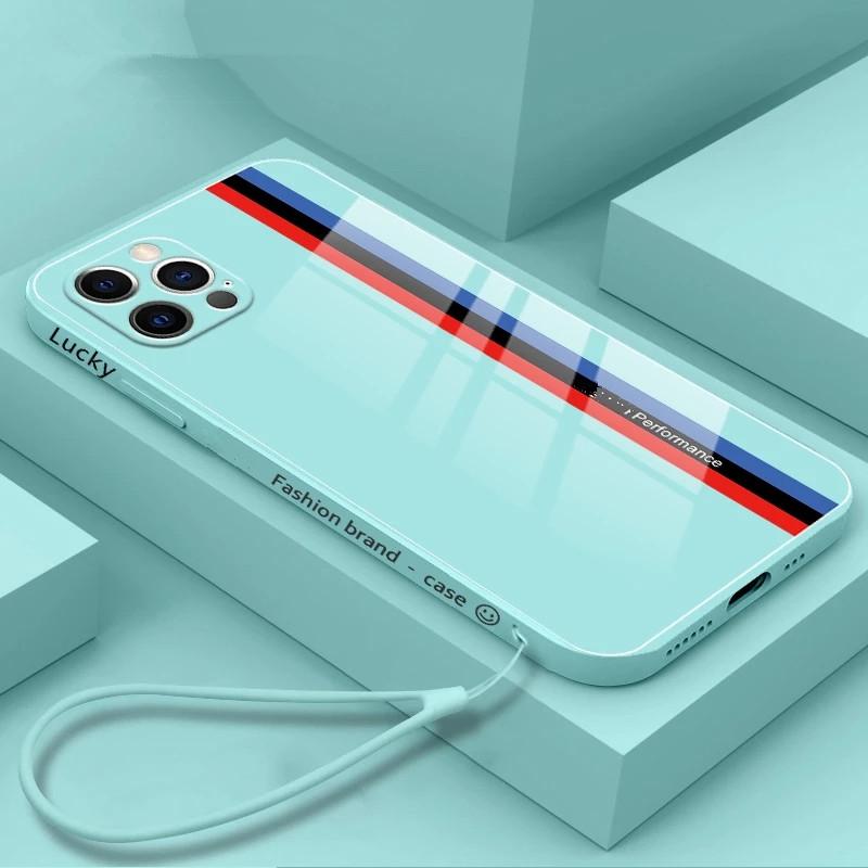 

Модный чехол для телефона из закаленного стекла 3M для Apple Iphone 13 12 11 Pro Max Se 2020/2022 XS XR X 7 8 Plus, мягкий силиконовый защитный чехол