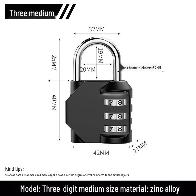 Waterproof Rustproof Anti-theft Padlock for Suitcases, Lockers, Schoolbags, Bike Frames, Helmets, and Gym.