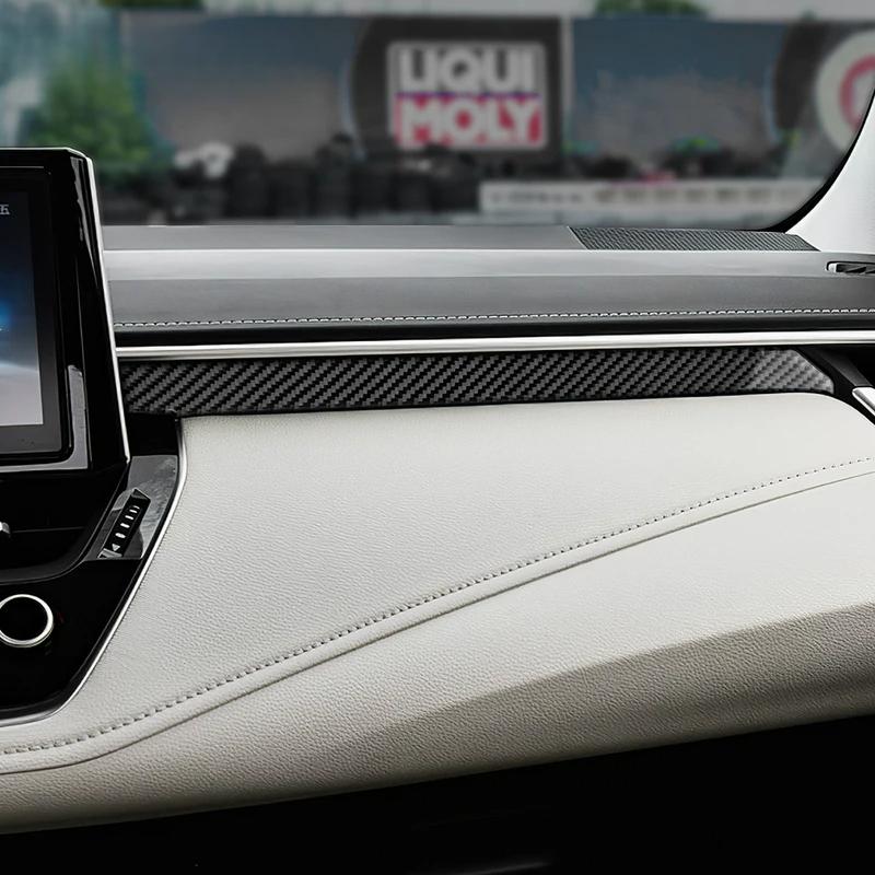 Real Soft Carbon Fiber Sticker For Toyota Corolla 2019 2020 2021 2022 2023 2024Co-pilot Strip Panel RHD LHD Interior Accessories.