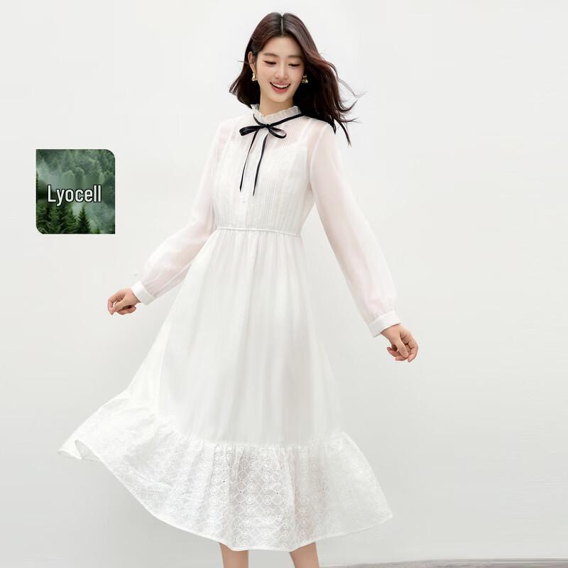 

Qiusbuiyiren Color-block A-line Chiffon Dress XL