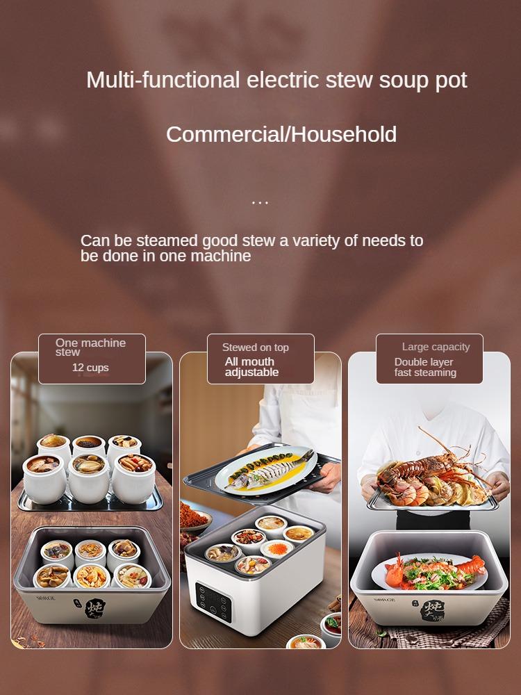 220V Large Capacity Electric Slow Cooker for Stewing, Steaming and Cooking Bain-Marie Style - The Master of Slow Cooking