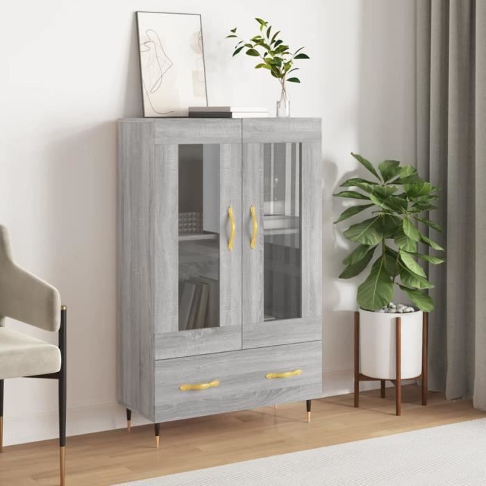 VidaXL Buffet haut sonoma gris 69,5x31x115 cm bois d'ingénierie 828282