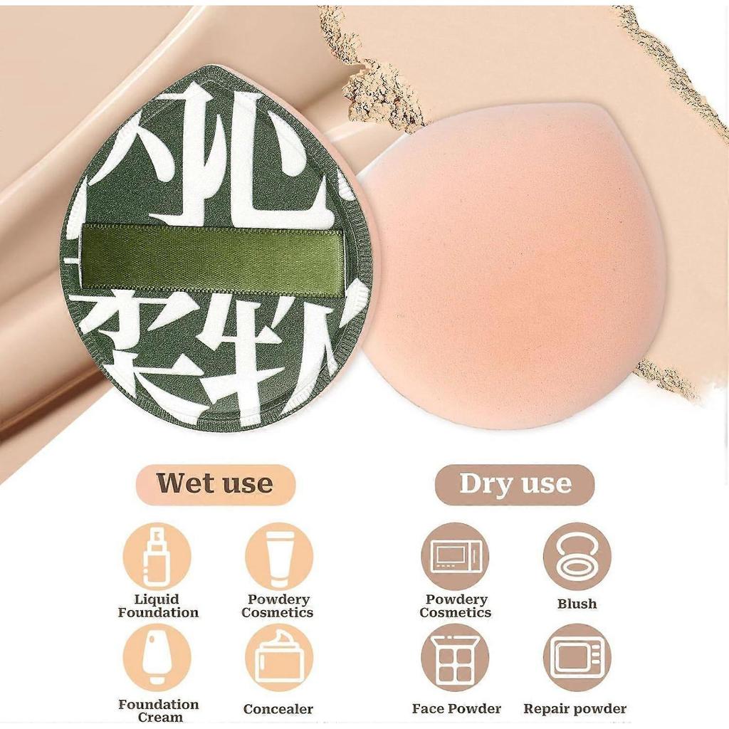 4 PCS Korean Makeup Puff Soft Makeup Sponges Teardrop Setting Powder Puff Face Makeup Cushion Puff Beauty Blender Sponge for Foundation Concealer Liqu