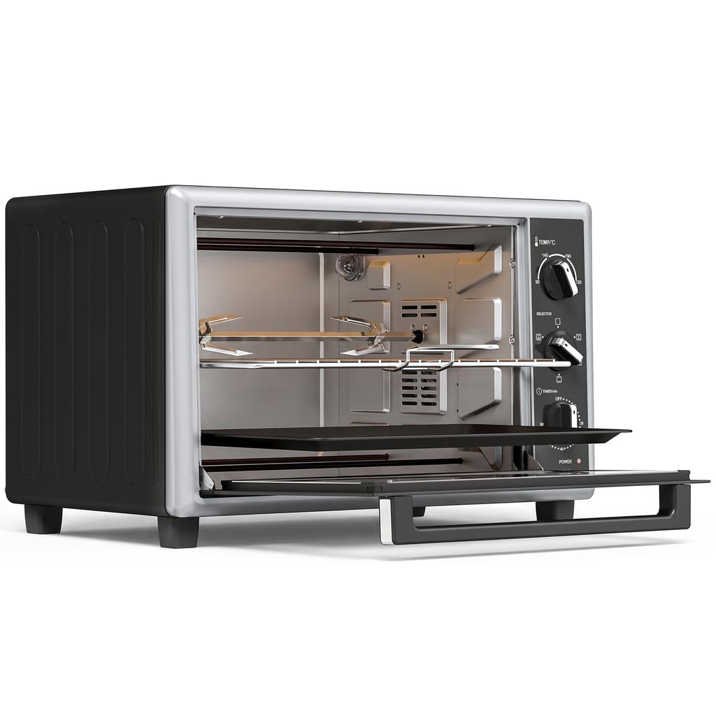 46 L Mini Oven with Rotisserie, Convection, Temperature Control and Timer, 1800 W, Black