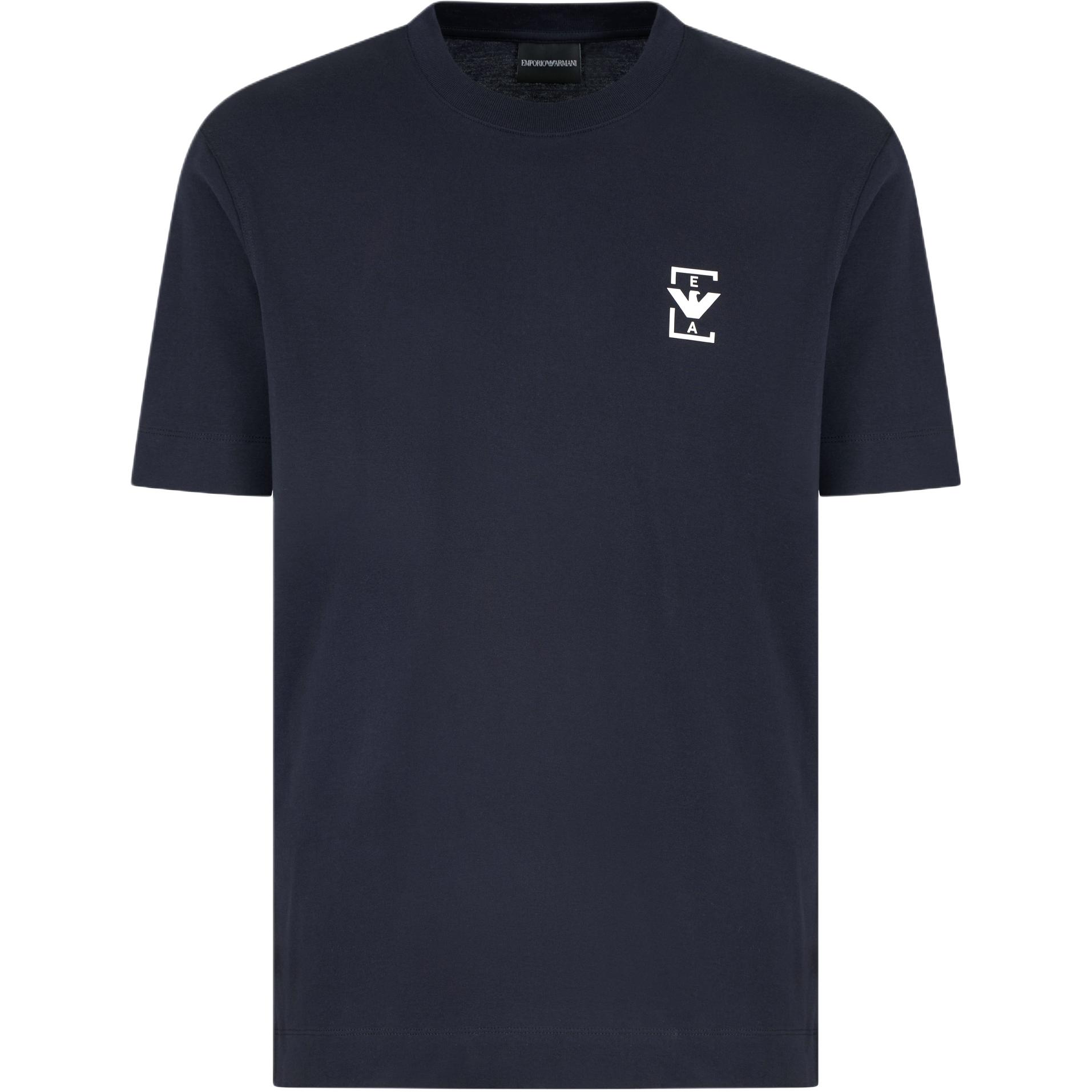 

Emporio Armani Solid Color Round Neck Logo Print Short Sleeve T-Shirt Men tops Navy-Blue EM001068-AF12926-UB118 M
